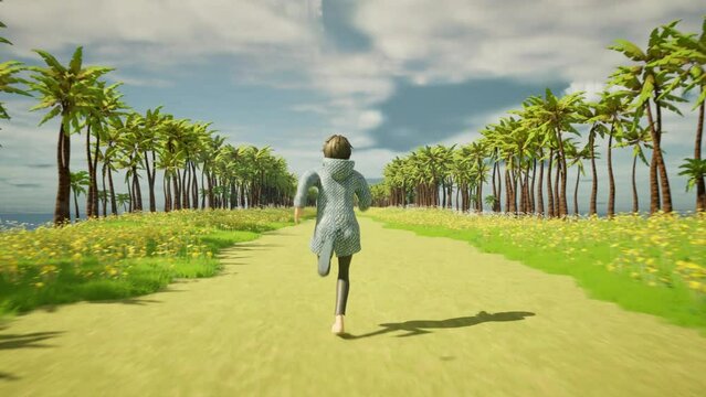 Boy Running on a Path, Boy Running Through The Enchanted Forest: Lofi Loop Animation
