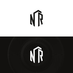 NR logo. N R design. White NR letter. NR, N R letter logo design. Initial letter NR linked circle uppercase monogram logo. N R letter logo vector design.