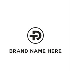 TD logo. T D design. White TD letter. TD, T D letter logo design. Initial letter TD linked circle uppercase monogram logo. T D letter logo vector design.