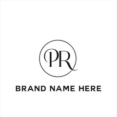 Obraz premium PR logo. P R design. White PR letter. PR, P R letter logo design. Initial letter PR linked circle uppercase monogram logo. P R letter logo vector design.