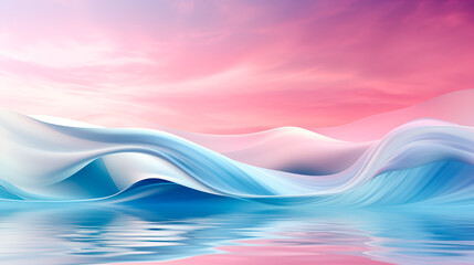 Abstract Waves and Colors at Sunset