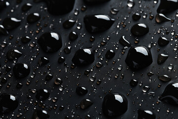 Close-up, Water drops on grey background