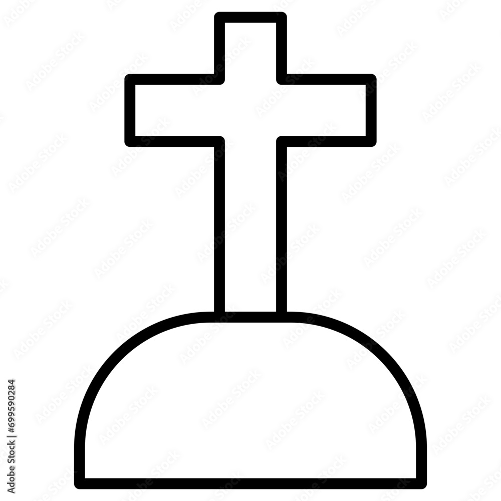 Sticker cementery icon of funeral iconset.