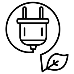 Eco Power Socket Icon of Sustainable Energy iconset.