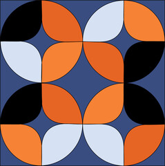 Various geometrical objects on colored background illustration.