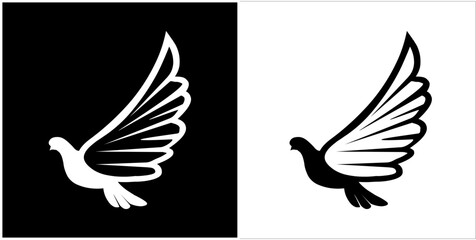 Illustration vector graphics of flying bird icon