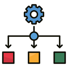 Workflow Chain Icon Element For Design