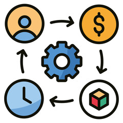 Resource Management Icon Element For Design