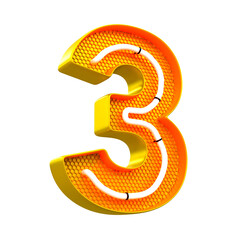 3d rendering of golden 3 Number for your unique selling poster banner ads Party or birthday design