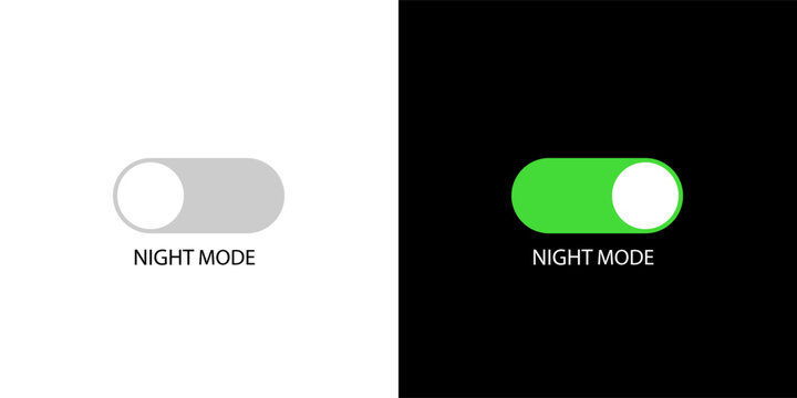 Night mode sliders. Vector icons. Dark theme, Light theme, black, white, settings, control panel, screen, display, vector eps10