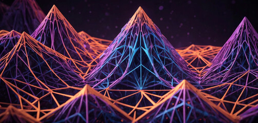 This image features a complex network of interconnected nodes and lines, illuminated with a blue glow, representing a digital or cybernetic system. The nodes are connected by lines.