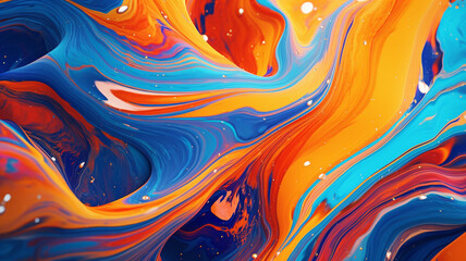 Colorful abstract paint explosion, fluid - obrazy, fototapety, plakaty