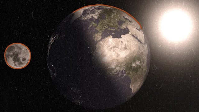 The cycle of day and night on Earth