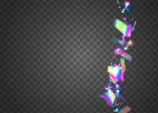 Hologram Confetti. Kaleidoscope Glare. Digital Art. Blur Banner. Glamour Foil. Bokeh Texture. Shiny Festival Illustration. Pink Disco Tinsel. Purple Hologram Confetti