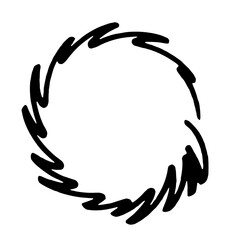 doodle style hand drawn circle ring shape 