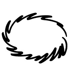 doodle style hand drawn ellipse shape 