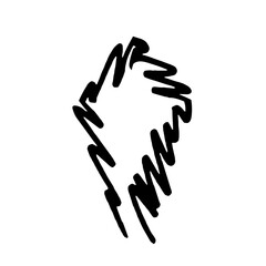 doodle style hand drawn kite shape