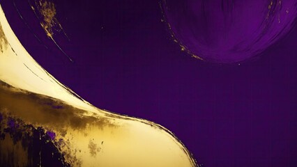 Dark Purple and gold painting Abstract background