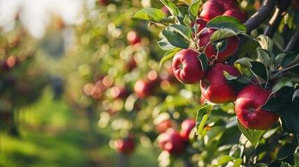 A Bountiful Tree Filled With Crimson Apples