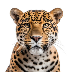 Half-Body Jaguar Close-Up, Jungle Fauna, Savage Animal, Wildlife Photo, Isolated on Transparent Background, PNG