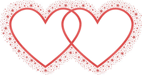 Double Rose Gold or Peach Love with Peach Sparkling glitter Stars #12