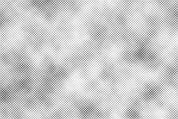 Tuinposter Abstract grunge halftone background. Retro comic grain pixel texture. Dots cartoon wallpaper. Pop art fading wavy gradient pattern. Vector vanishing gritty backdrop. © cnh