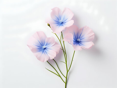 Flax flower in studio background, single flax flower, Beautiful flower images
