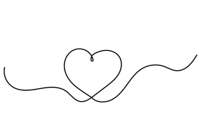 Heart drawing. single continuous line drawing of a heart-free hand made.Valentine's Day concept. illustration for postcards, business cards, invitations, wedding cards, valentine. 