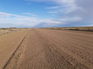 Fototapeta na wymiar empty road in Península de Valdes, Argentina