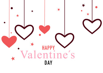 valentine card with hearts