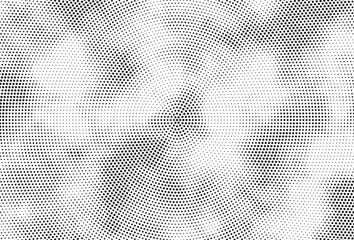 Abstract grunge halftone background. Retro comic grain pixel texture. Dots cartoon wallpaper. Pop art fading wavy gradient pattern. Vector vanishing gritty backdrop. - obrazy, fototapety, plakaty