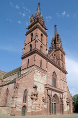 View of the Basel Minster Cathedral in Switzerland