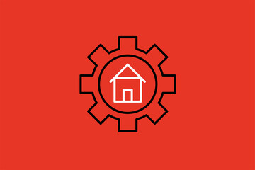 building a house illustration in flat style design. Vector illustration.	