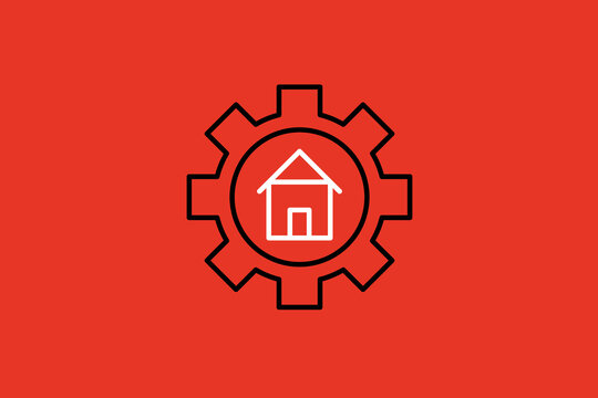 building a house illustration in flat style design. Vector illustration.	