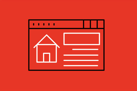 online viewing of houses illustration in flat style design. Vector illustration.	