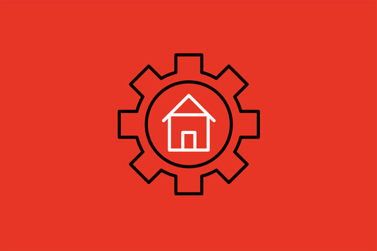 building a house illustration in flat style design. Vector illustration.	