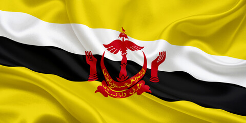 national flag of Brunei - obrazy, fototapety, plakaty