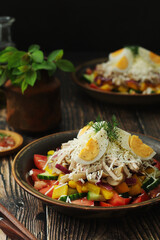 A traditional Bulgarien salad dish - Ovcharska salad	