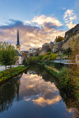 Luxembourg city view over Alzette river