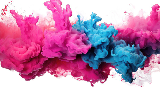 A pink and blue smoke White Background PNG