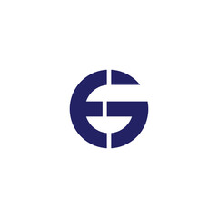 letter eg circle geometric simple logo vector
