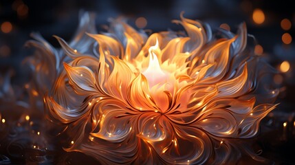Flame details. AI generate illustration
