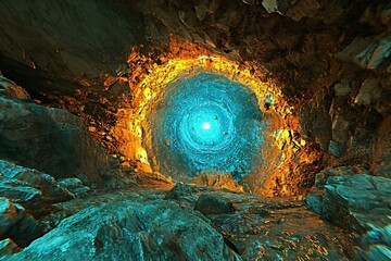 a tunnel with a bright light at the end of it