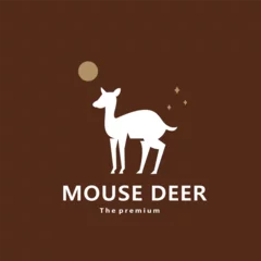 Deurstickers animal mouse deer natural logo vector icon silhouette retro hipster © Artoniumw