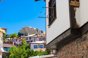 Fototapeta na wymiar Beypazari view with historical buildings and traditional houses.