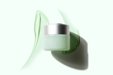 aloe vera facial or body lotion cream with bottle product package of medical skincare, mockup for cosmetic.