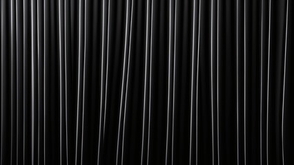 Dark Black curtains texture background, wave lines background