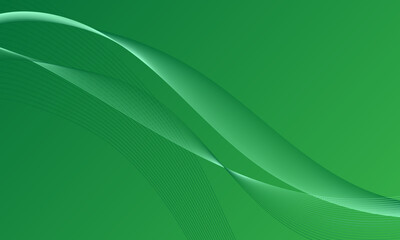 abstract green business lines wave curves on gradient background