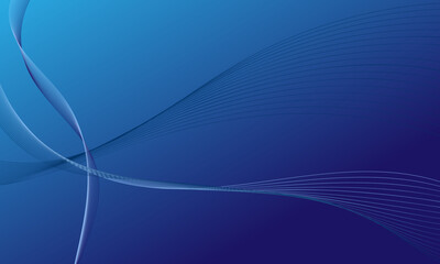 abstract blue business lines wave curves on gradient background