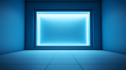 Blue product display background is empty, can be used for background and products, 3d rendering podium platform